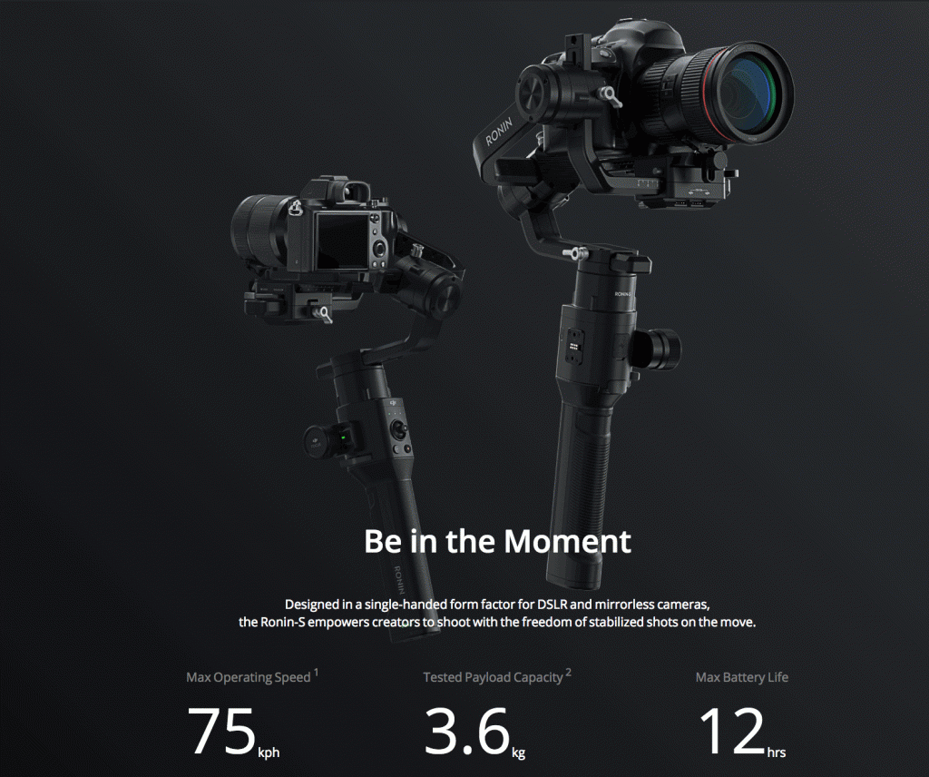 dji ronin s น้ำหนักที่รับได้