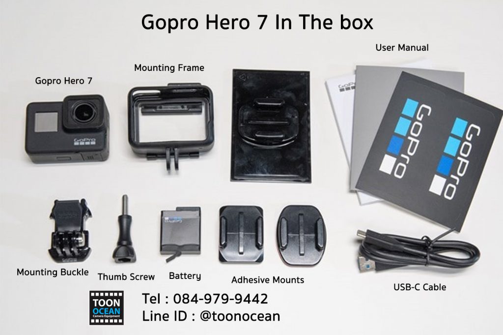 อุปกรณ์ gopro hero 7 ในกล่อง